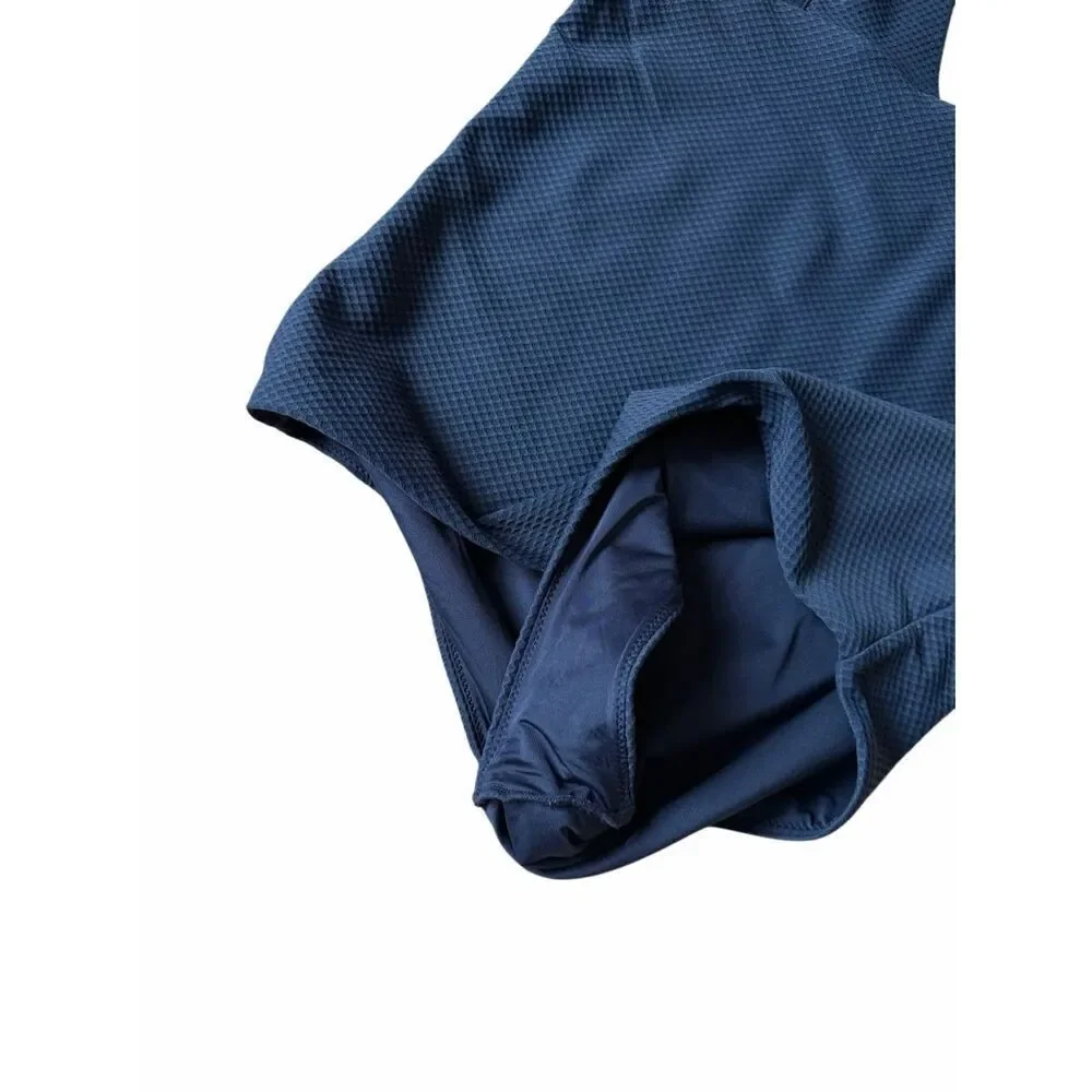 & Other‎ Stories Swimsuit One Piece Textured Blue 10
